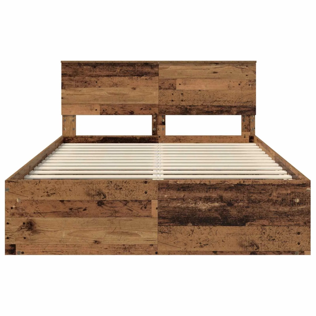 Struttura del letto con testiera Legno vecchio 140 x 190 cm