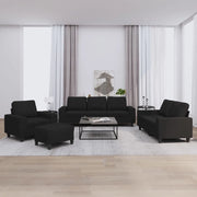 Set di Divani 4 pz Nero in Tessuto