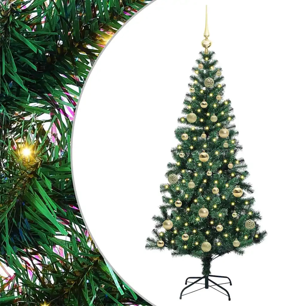 Albero di Natale | Decorazioni natalizie artificiale con luci integrate Verde 150 cm