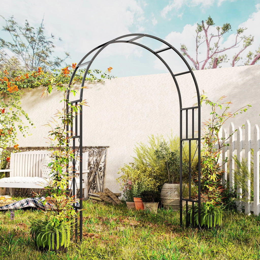 Arco da giardino in acciaio per piante rampicanti ¨C zephmum ¨C 150x40x223 cm nero