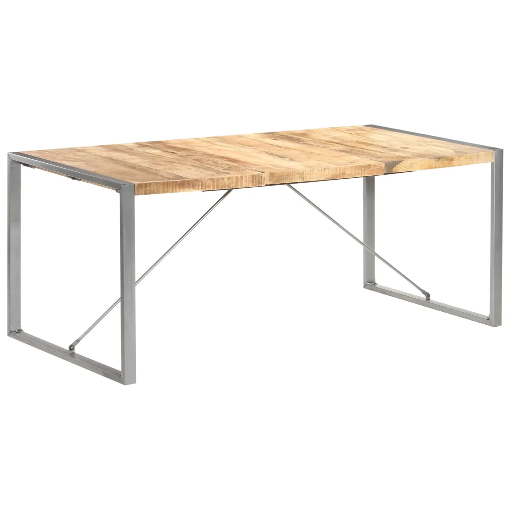 Tavolo da Pranzo 180x90x75 cm in Legno Massello di Mango Grezzo cod mxl 12689