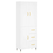 Buffet credenza cassettiera armadio mobile contenitore organizer cucina soggiorno salotto alto 69,5 x 34 x 180 cm legno ingegnerizzato bianco 02_0032756