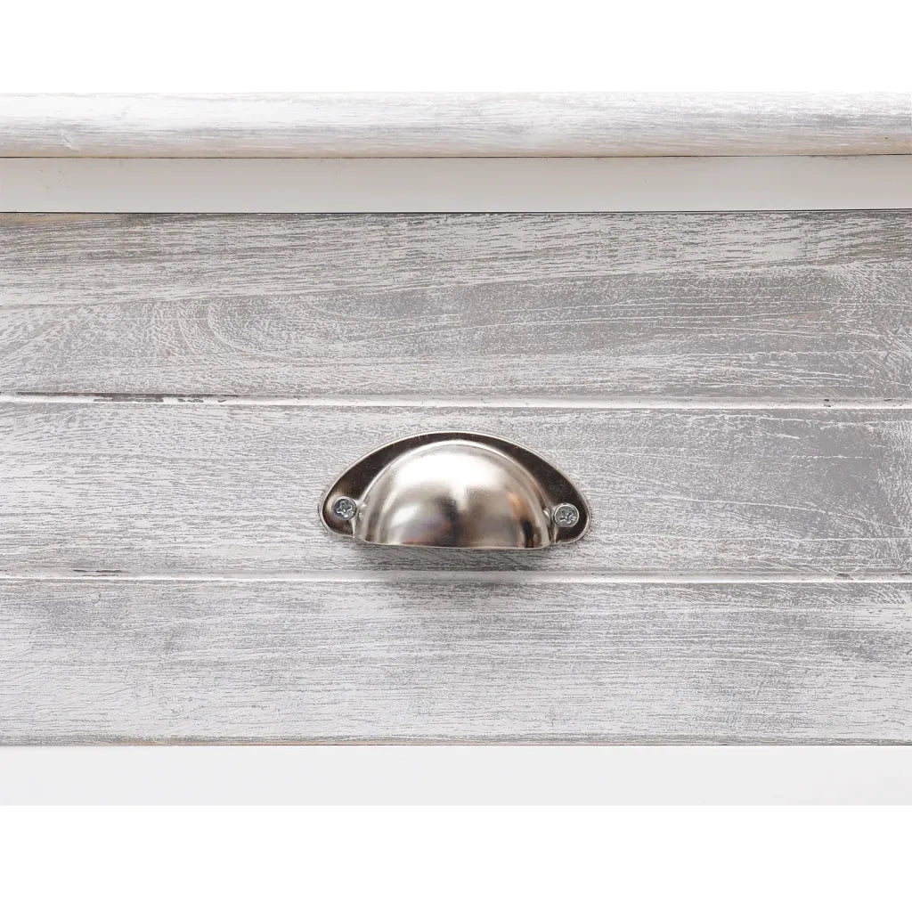 Credenza-Buffet-Armadio da cucina Grigio Antico 108x30x76 cm Legno Massello di Paulownia