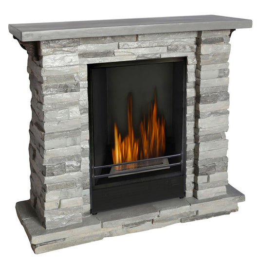 Camino a Bioetanolo da Pavimento 90x30x80 cm Tigullio Effetto Pietra Grigia