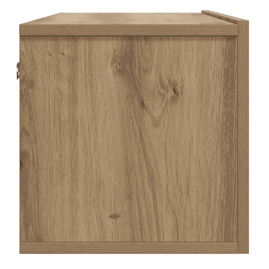 Mobile TV a Parete-Mobile TV a Muro Rovere Artigianale 100x30x30cm in Truciolato