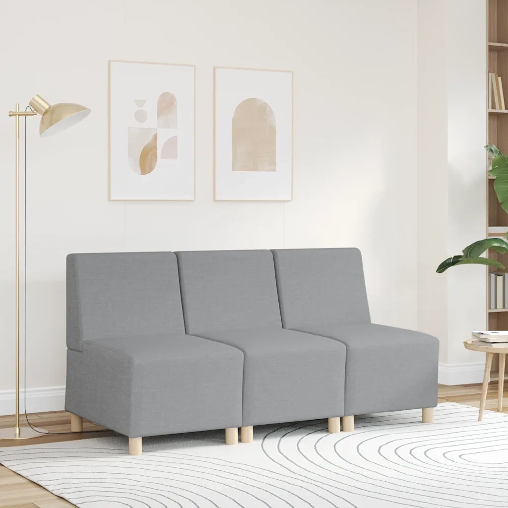 Divano componibile senza braccioli grigio chiaro 55 cm in tessuto 4108468