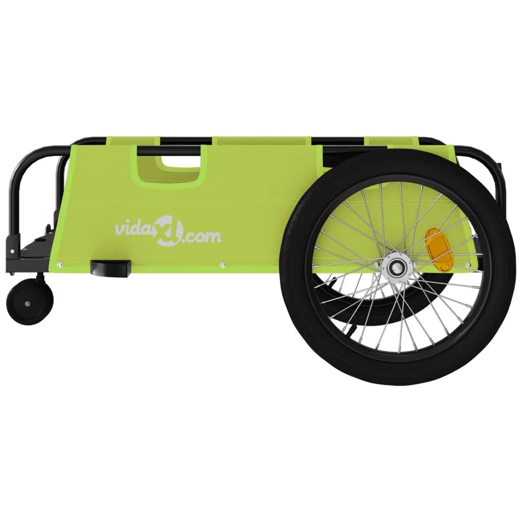 Rimorchio da Bici Verde e Nero in Tessuto Oxford e Ferro CFW3399442