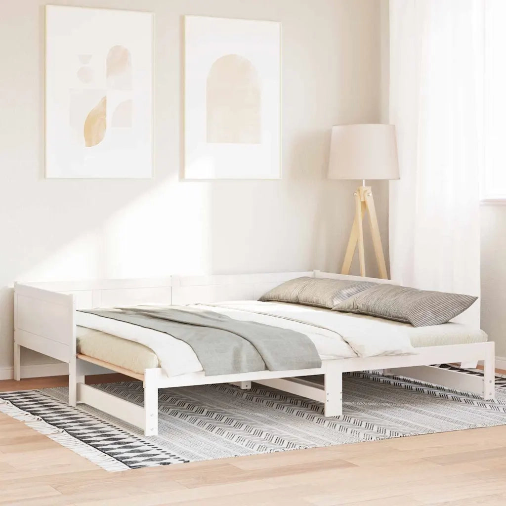 Letto matrimoniale | Letto per adulti | Letto Giorno Estraibile Bianco 203,5 x 184 x 56,5 cm
