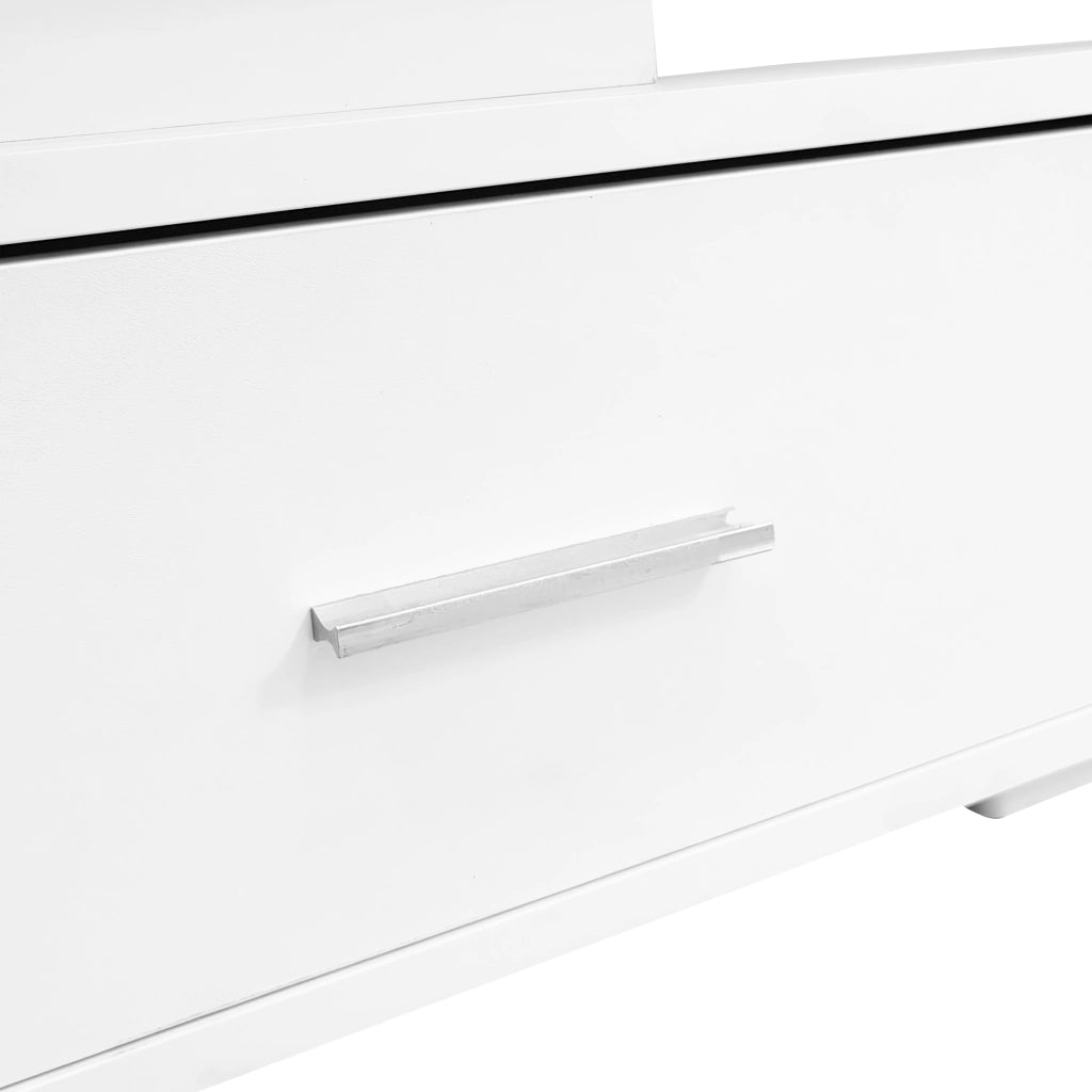 TAVOLINO DA SALOTTO 100x50x44 cm sollevabile idraulico Bianco con LED