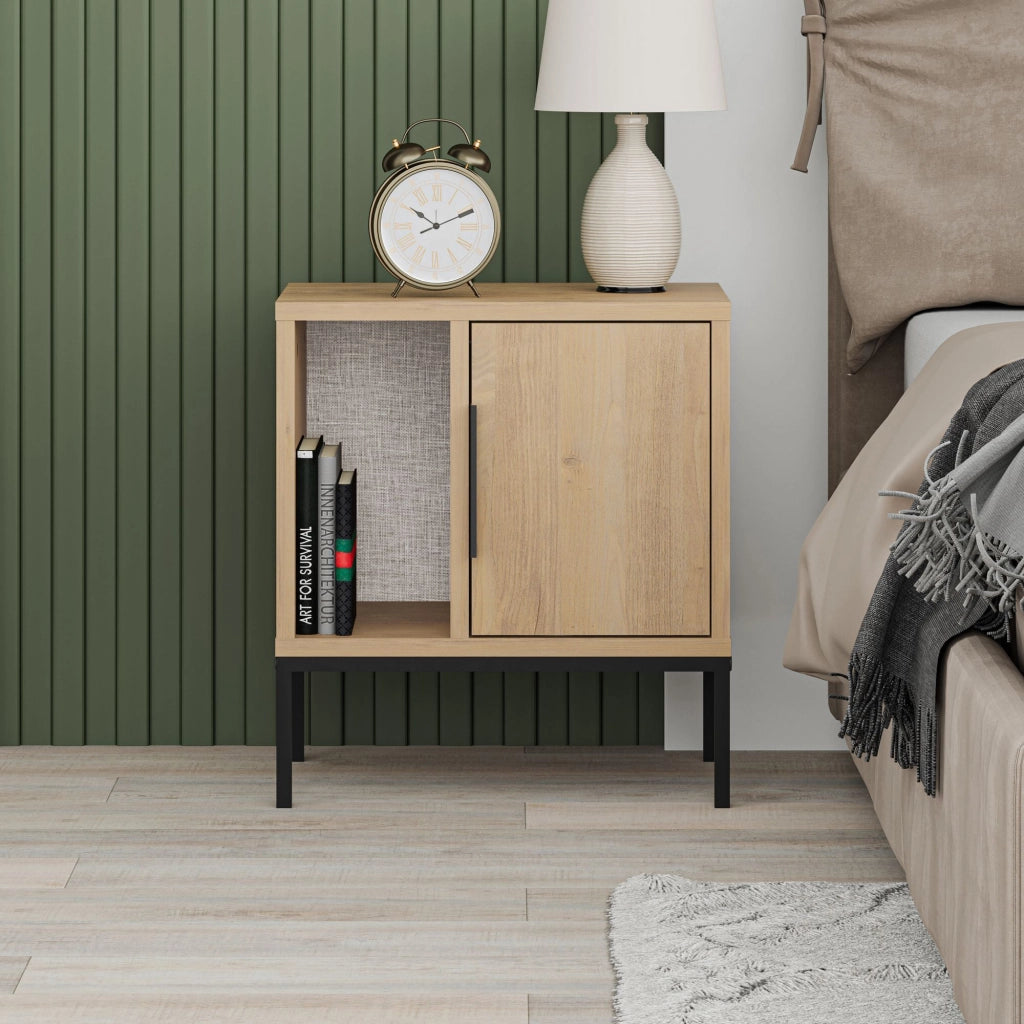 Comodino in legno "Glynn" - 45 x 35 x 50 cm - Marrone