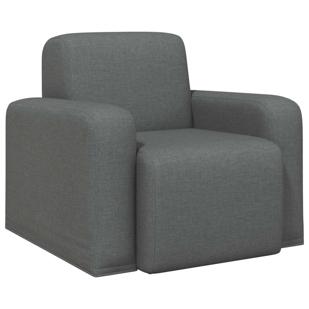 Poltrona-Divano Sedia-Poltroncina Grigio Scuro Tessuto 673781