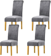 Sedili per poltrone da sala da pranzo - Grigio chiaro - Set da 4 - Velluto