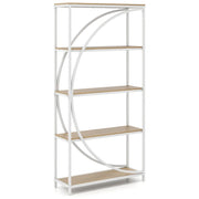 Libreria aperta a 5 ripiani per soggiorno/ufficio 86 x 30 x 175 cm spazio di archiviazione decorativo ed esteticamente gradevole in metallo bianco 20_0015523