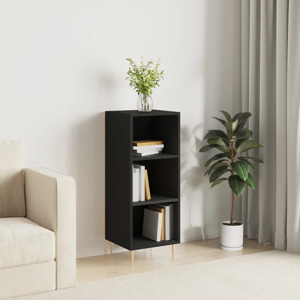 Credenza Nera 34,5x32,5x90 cm in Legno Multistrato 828717