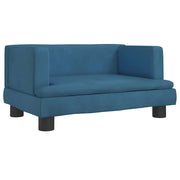 Cuccia per cani con cesto divano confortevole 60 x 40 x 30 cm velluto blu 02_0042726