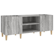 Mobile porta dischi classico multifunzionale per vinili 121 x 38 x 48 cm legno composito grigio 02_0049193