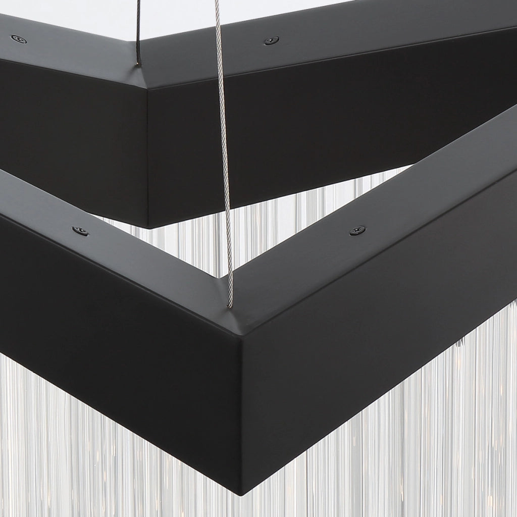 Lampadario glamour nero a V LED 40W Vivien Quintiesse