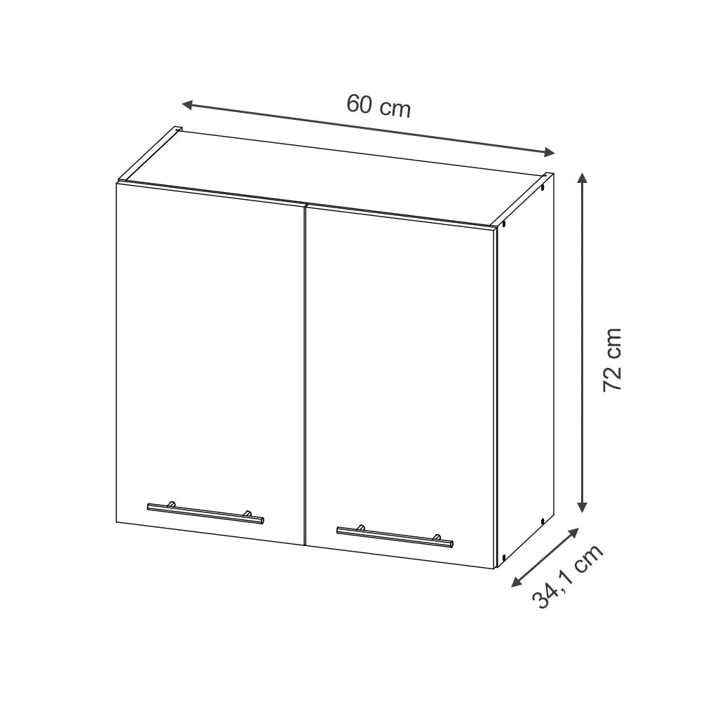 Vicco Pensile da cucina Antracite lucido 60 cm