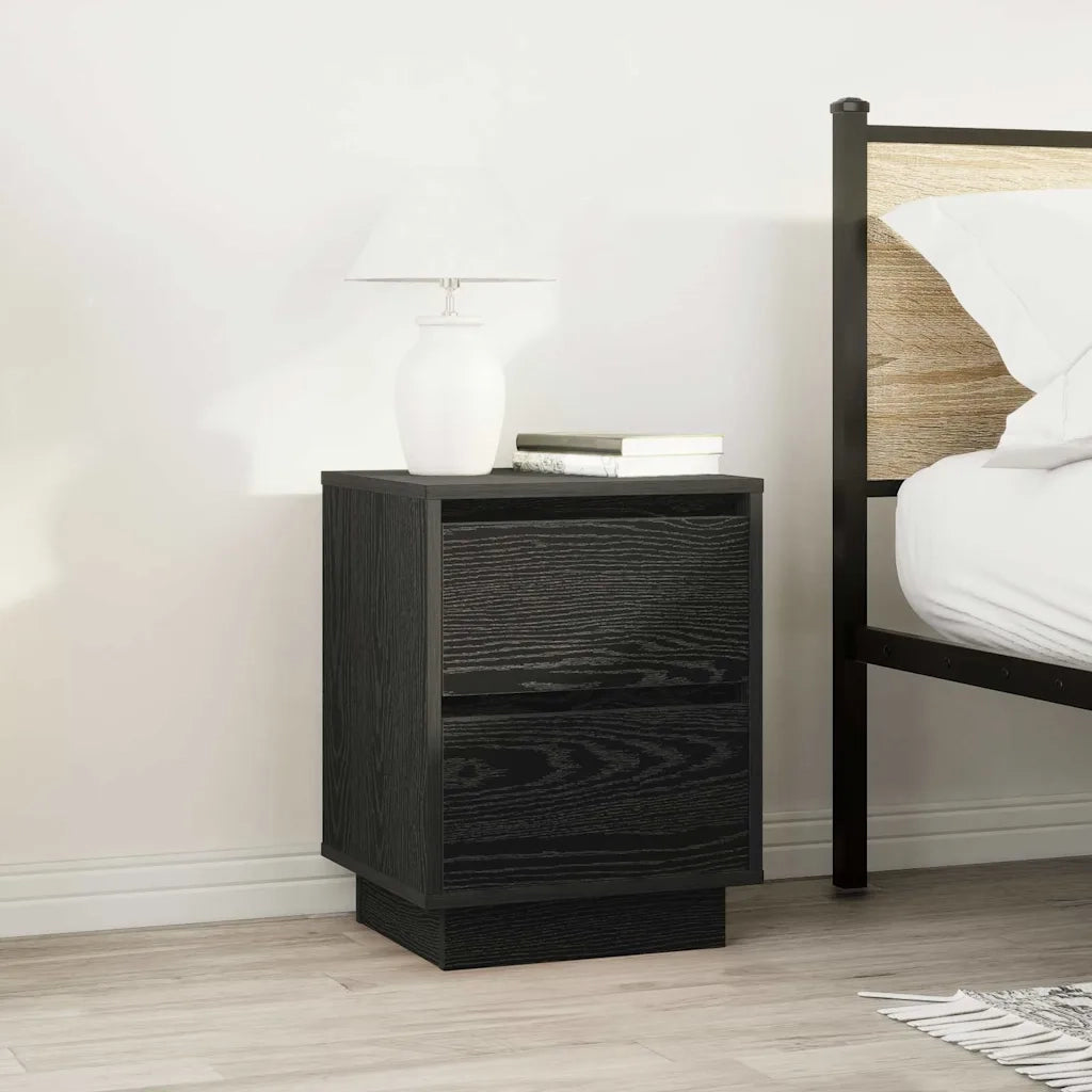 Comodino con Luci LED Nero 38x34x50 cm 861285