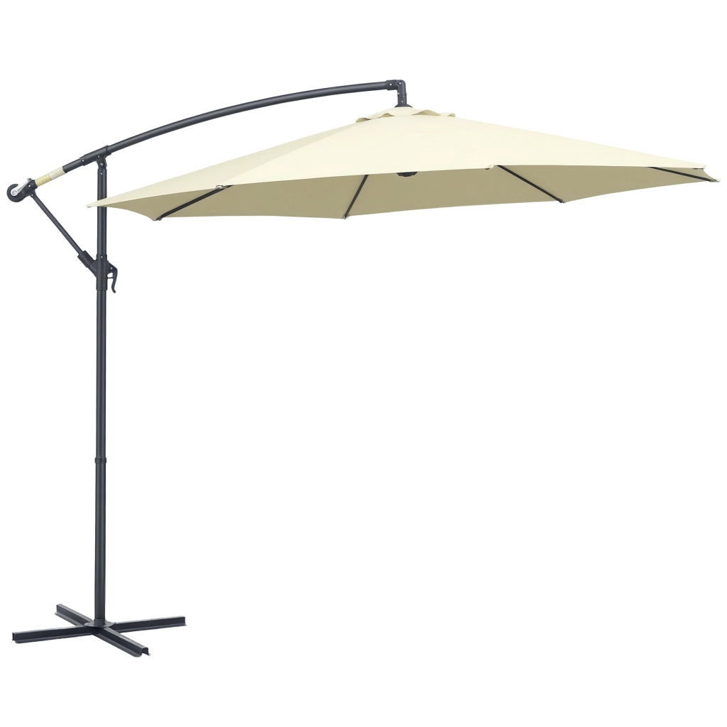 Ombrellone da Giardino ¨C zephmum ¨C Beige, Metallo, Poliestere, 3x2.5 m
