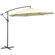 Ombrellone da Giardino ¨C zephmum ¨C Beige, Metallo, Poliestere, 3x2.5 m