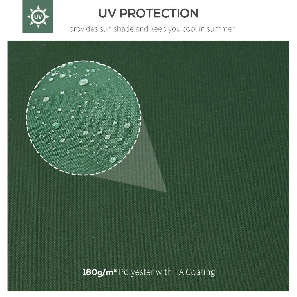 Copertura per Gazebo  a 2 Livelli  con Cinghie e 10 Fori di Drenaggio 4x3m in Poliestere Verde