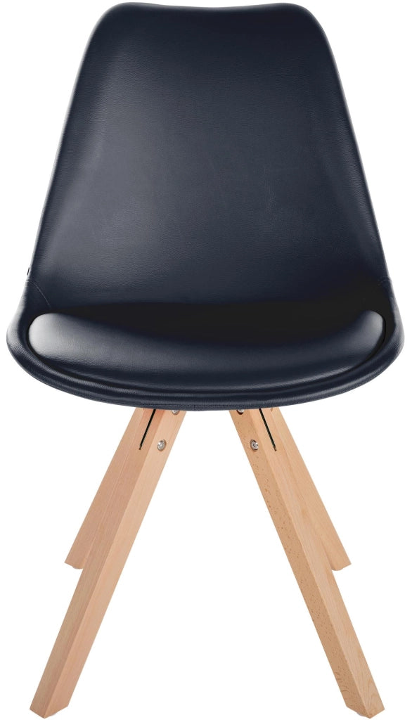 Sedia Sofia in similpelle nero,natura (quadrato)