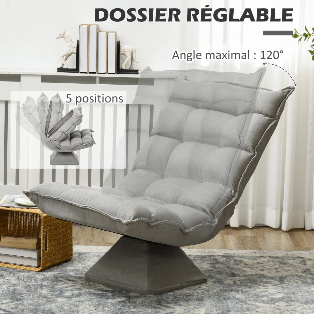 Poltrona relax girevole reclinabile ¨C Minimal ¨C Grigio scuro tessuto