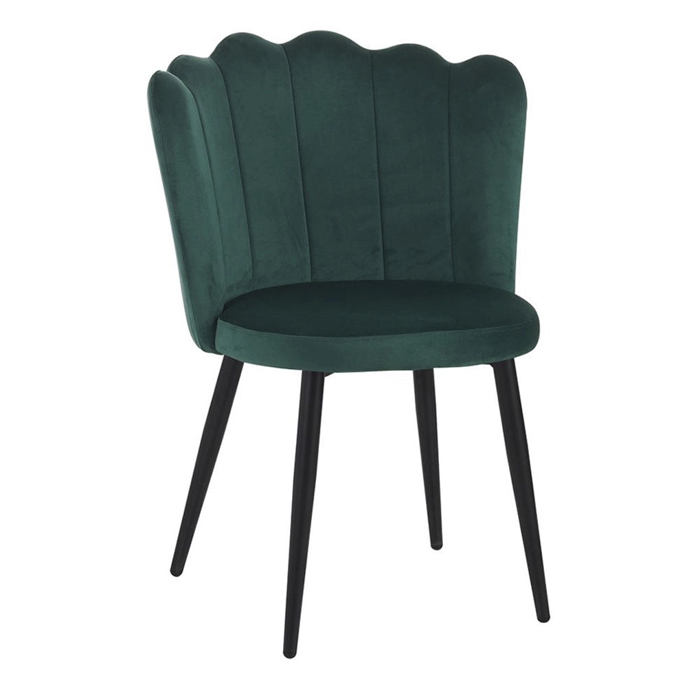 Sedia Vienna imbottita in velluto verde staylux