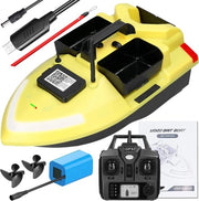Imbarcazione Automatica per il Pescato con GPS - 3 Bacini di Cibo - Ritorno Automatico - Capacità di 2KG - Pescato di Carpa