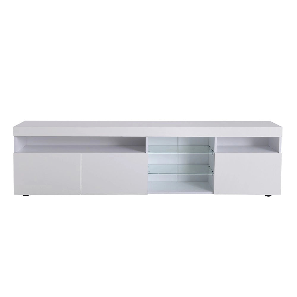 Mobile TV con illuminazione LED - Xylo - Per TV fino a 55 pollici, pannello luminoso, bianco