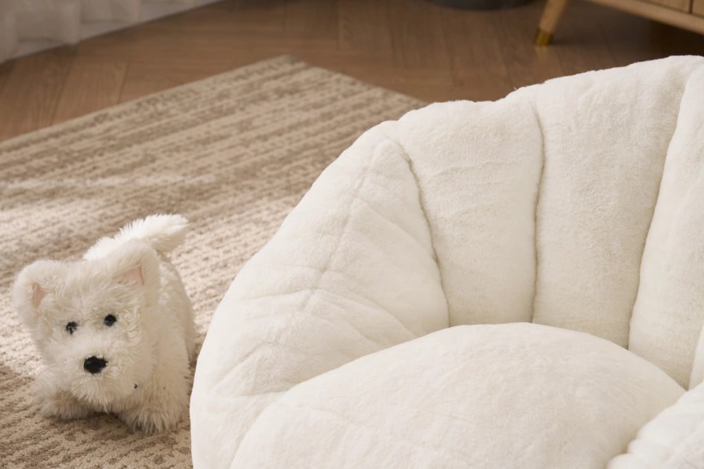 POUF Sacco in poliestere beige, piccolo, per cameretta e zona lettura