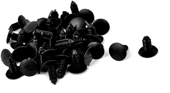 Clips di Protezione per Bumper 50 pezzi - Clips di Bevitrice - Viti a Gancio - Clips per Spatbordo - Clips per Auto - Nero Plastica