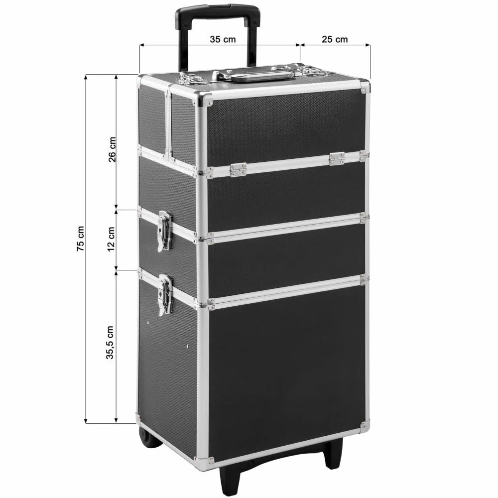 Trolley porta trucchi nero a 3 ripiani 2008230