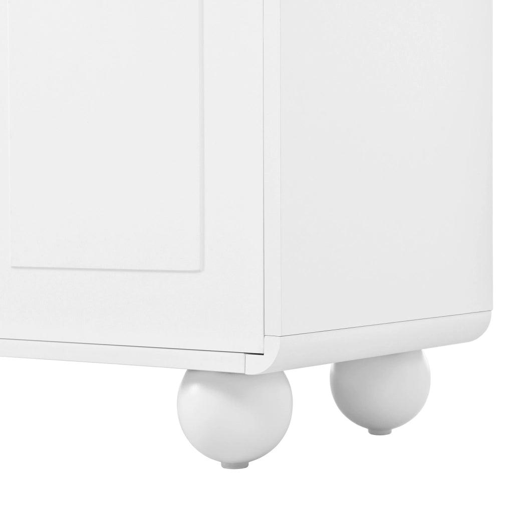 Sideboard 140x38x89 cm con 2 cassetti e 4 ante; MDF; bianco
