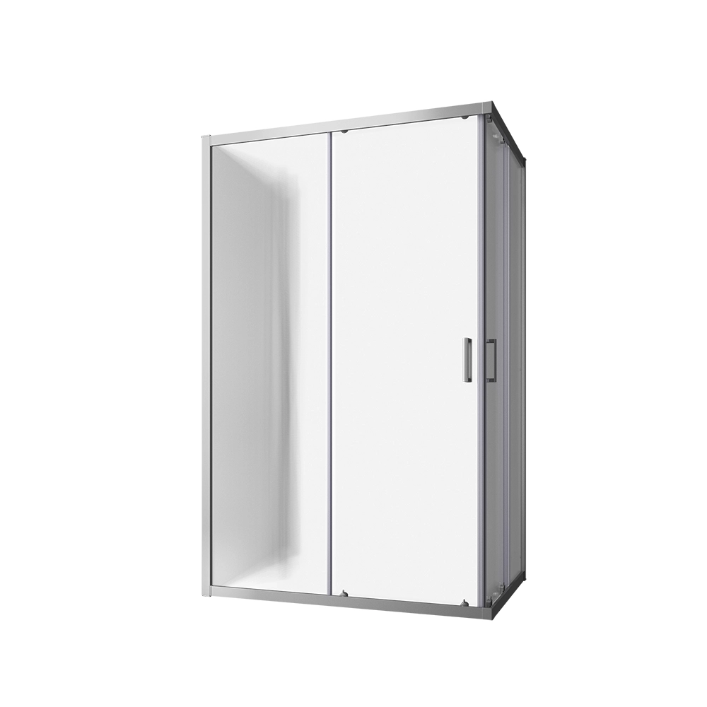 Box doccia cromato 3 lati 80x90x80cm con doppio scorrevole e vetro 6mm stampato h185cm | Tonga