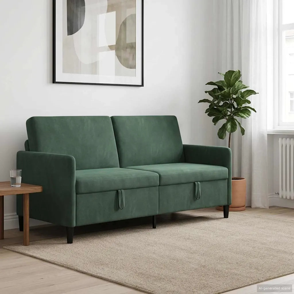 Divano con Storage Verde Mare 192 x 78 x 87 cm Poliestere 42037000