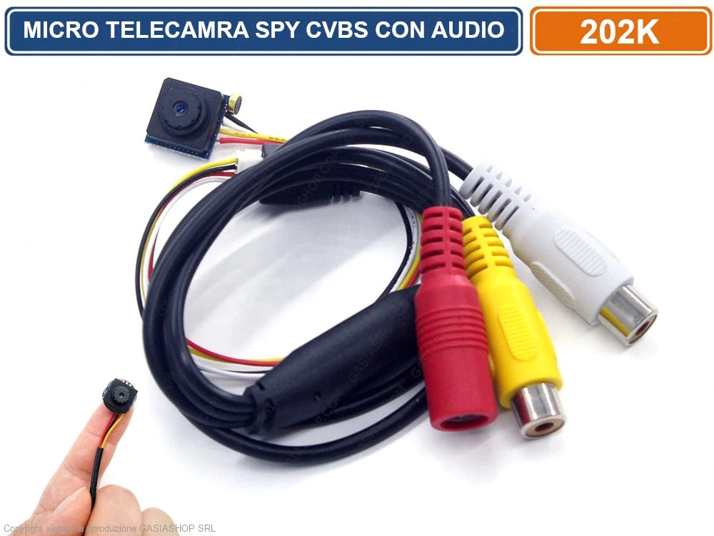 MICRO TELECAMERA SPY CVBS OTTICA MINIATURIZZATA 700TVL 3.7MM CON MICROFONO PER AUDIO