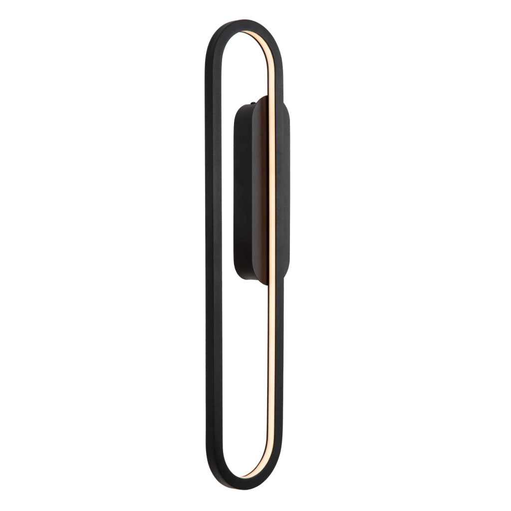 Applique LED integrato ovale nera alluminio THELMA Lucide