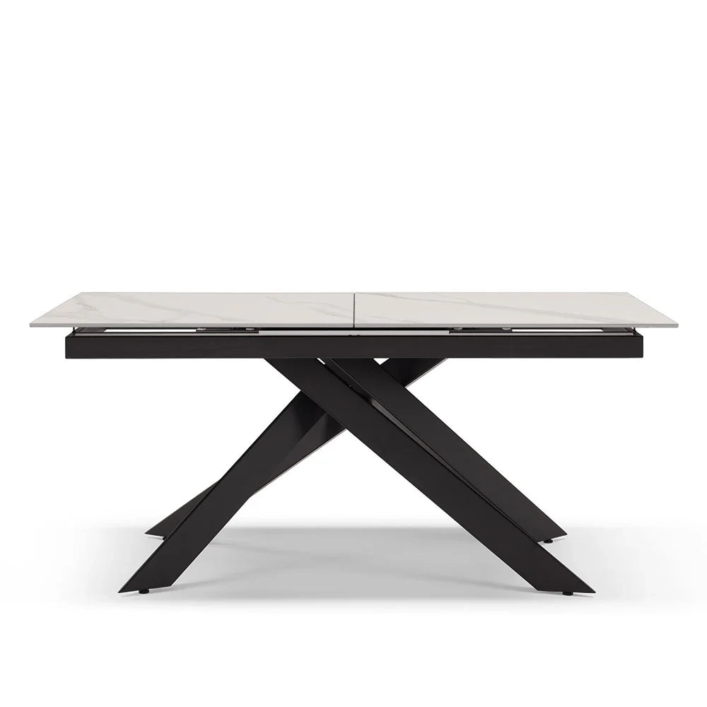 Tavolo allungabile da pranzo Marmo di Carrara 170x90 fino a 220 CM modello ANTARES per sala da pranzo, cucina e soggiorno, design moderno con top in grès ceramico