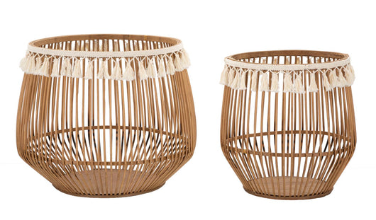 Set 2 Cestoni Fuji Ø 47x39,5-34x36,5 cm in Rattan