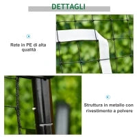 Rete da Calcio Rebounder Pieghevole con Bersaglio, Altezza e Angolazione Regolabili, Metallo e PE, 123x73x178.5cm, Nero