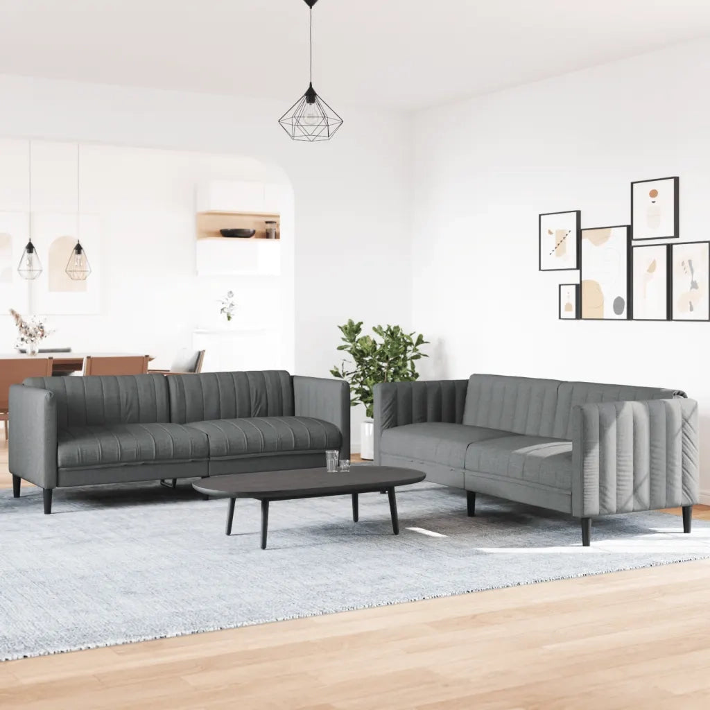 Set di Divani 2 pz Grigio Scuro in Tessuto 3209239