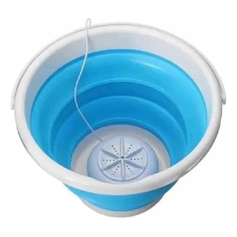 Trade Shop - Mini Lavatrice Portatile Con Secchio Pieghevole Per Vestiti Piccoli Capi Biancheria Intima -
