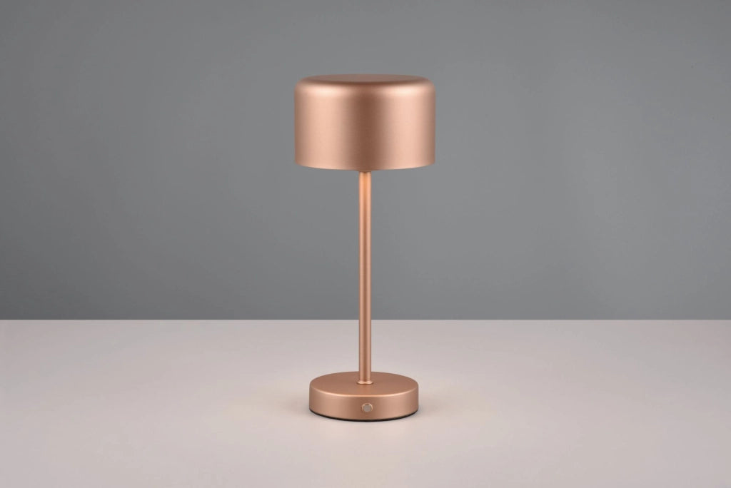 JEFF LAMPADA DA APPOGGIO RICARICABILE METALLO CAFFE' ACCENSIONE TOUCH H. 30CM LED 1,5W 120lm, 3000K DIMMERABILE