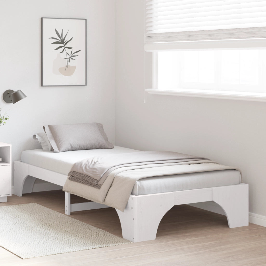 Struttura Letto Bianca Legno massello di pino 80 x 200 cm