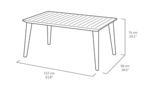 Tavolo da Giardino 157x98x74 cm in Resina Keter Lima 160 Bianco