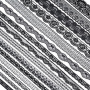 Decorazione a Lint 15 Rolli - Nero Disegno di Fiori - Lint Decorativo - Invito di Matrimonio - Sartoria - Confezione di Regalo - 2,5 Yard/Rol - Lint Decorativo