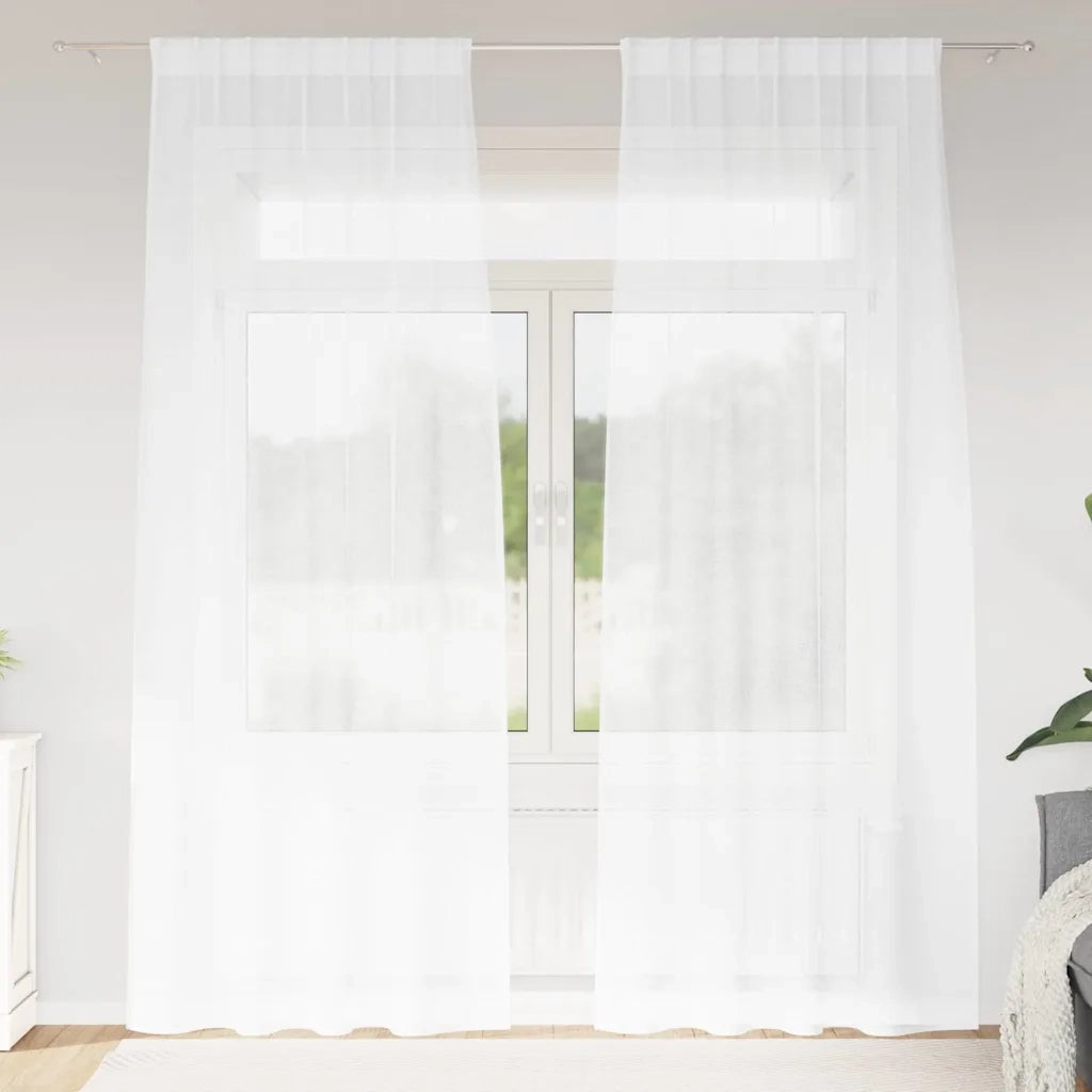 Tenda in Velo con tende 2 pcs Bianco 260 x 140 cm Poliestere 4108011