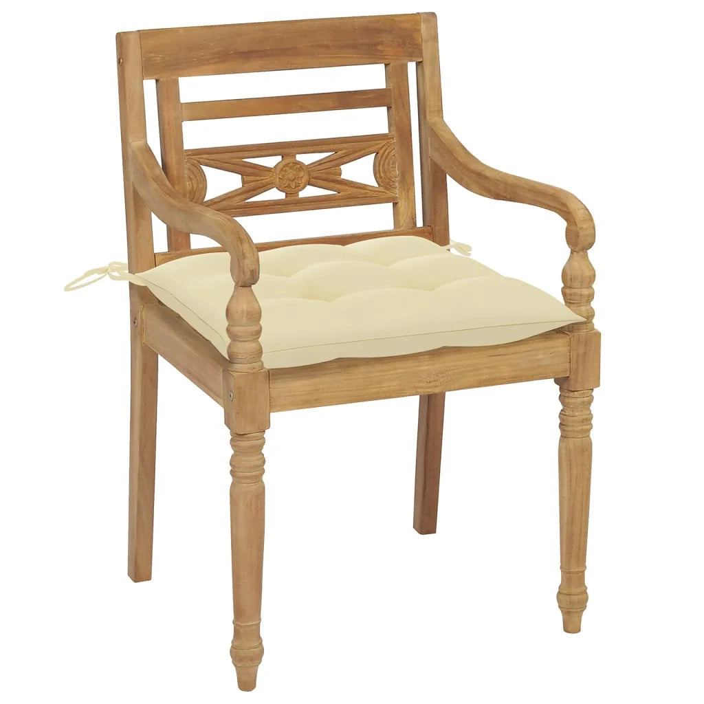 Sedie Batavia con Cuscini 8 pz in Legno Massello di Teak 3073366